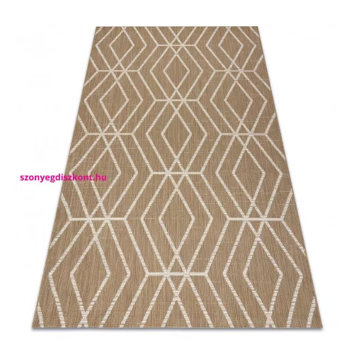 Kab. FLAT 48956265 Szizál szőnyeg Geometrikus - natúr bézs szalmaszín, zsinór 200x290 cm