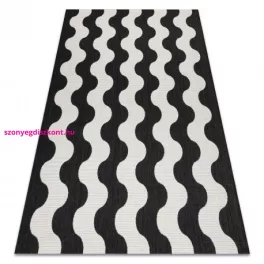   Kab. Fonott sizal flat szőnyeg 49377690 Hullám krém / fekete 200x290 cm