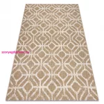 Kab. Szőnyeg FLAT 48957265 Geometrikus rombusz natúr bézs színű fonal 80x150 cm