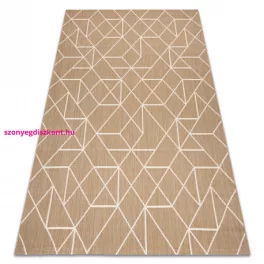   Kab. Szőnyeg FLAT 48959265 Geometrikus natúr bézs színű fonal 80x150 cm