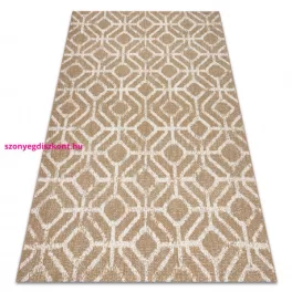  Kab. Szőnyeg FLAT 48957265 Geometrikus rombusz natúr bézs színű fonal 140x200 cm