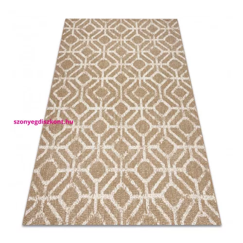 Kab. Szőnyeg FLAT 48957265 Geometrikus rombusz natúr bézs színű fonal 140x200 cm