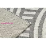 Kab. Fonott sizal flat szőnyeg 49376637 Körök csíkok szürke / krém 160x230 cm