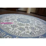 Kab. Fonott sizal flat szőnyeg kör48691/591 ÓLOMÜVEG virágok kék kör 120 cm