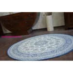 Kab. Fonott sizal flat szőnyeg kör48691/591 ÓLOMÜVEG virágok kék kör 120 cm