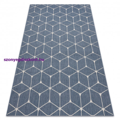 Fonott sizal flat szőnyeg 48721/591 TAKARÓKA 3D kék 140x200 cm