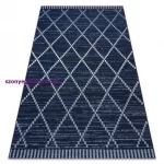 Kab. Fonott sizal color szőnyeg 47268/309 Rombusz Négyzetek Kék 200x290 cm