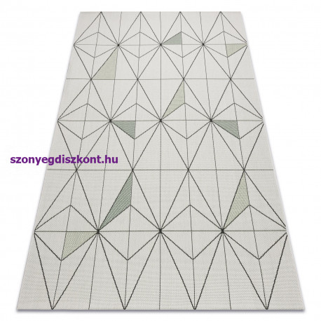 Fonott sizal color szőnyeg 19447/062 Rombusz Háromszögek Krém 80x150 cm
