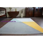 Kab. Scandi szőnyeg 18487/572 - TRAPÉZ szürke arany türkiz 80x150 cm