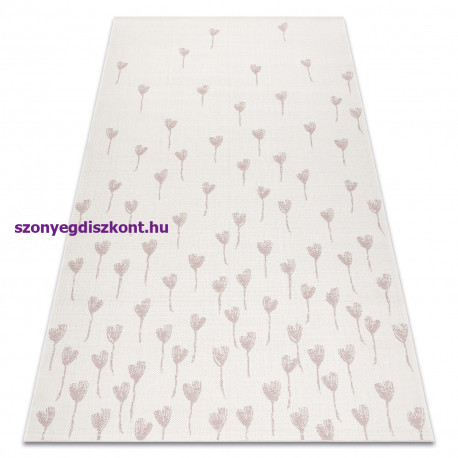 Fonott sizal flat szőnyeg 48779/526  krém rózsaszín 160x230 cm
