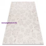 Kab. Fonott sizal flat szőnyeg 48774/526 Levelek Madarak krém rózsaszín 200x290 cm