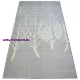   Kab. Scandi szőnyeg 18281/652 - LEVELEK szürke krém 80x150 cm