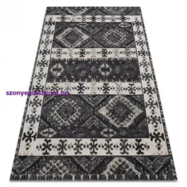   Kab. Modern szőnyeg MUNDO E0651 etnikai szabadtéri bézs / fekete 80x150 cm