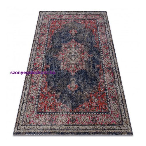 Modern szőnyeg MUNDO E0551 vintage szabadtéri piros / fekete 80x250 cm