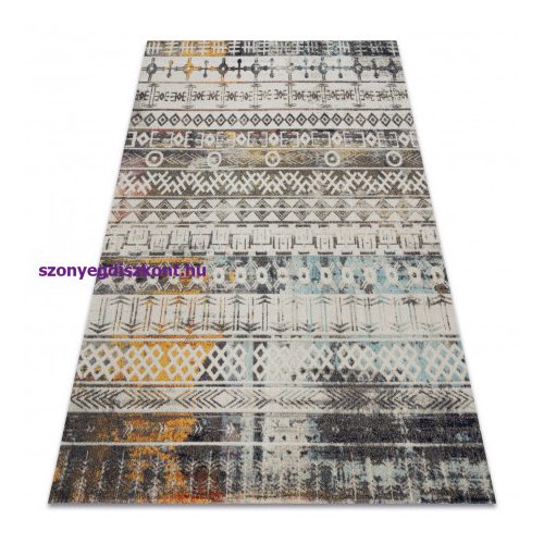 Modern szőnyeg MUNDO E0591 boho etnikai szabadtéri bézs  80x250 cm