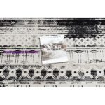 Kab. Modern szőnyeg MUNDO E0592 etnikai szabadtéri bézs / fekete 80x250 cm