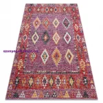Kab. Modern szőnyeg MUNDO D7701 gyémánt boho szabadtéri rózsaszín / bézs  120x170 cm