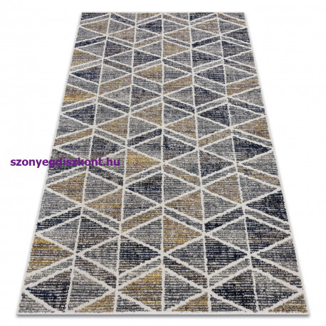 Modern szőnyeg MUNDO D7891 gyémánt, háromszögek 3D szabadtéri szürke / bézs  120x170 cm