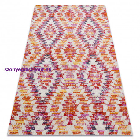 Modern szőnyeg MUNDO D7591 gyémánt 3D szabadtéri rózsaszín / bézs  120x170 cm