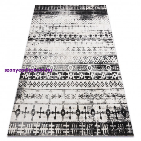 Modern szőnyeg MUNDO E0592 etnikai szabadtéri bézs / fekete 120x170 cm