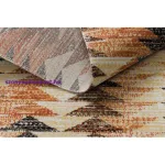 Kab. Modern szőnyeg MUNDO D5781 háromszögek 3D szabadtéri narancssárga / bézs  140x190 cm