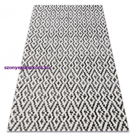 Modern szőnyeg MUNDO E0621 geometriai szabadtéri bézs / fekete 140x190 cm