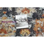 Kab. Modern szőnyeg MUNDO E0671 keleti vintage szabadtéri fekete / sárga 160x220 cm
