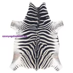 Kab. Szőnyeg mesterséges marhabőr, Zebra G5128-1 fehér fekete bőr 155x195 cm
