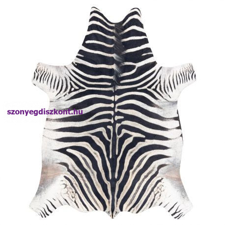 Szőnyeg mesterséges marhabőr, Zebra G5128-1 fehér fekete bőr 155x195 cm