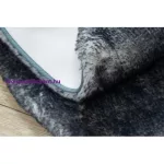 Kab. Modern LAPIN kör shaggy, mosószőnyeg, csúszásgátló elefántcsont / fekete kör 100 cm