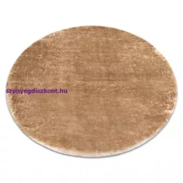   Kab. Modern LAPIN kör shaggy, mosószőnyeg, csúszásgátló elefántcsont / barna kör 100 cm