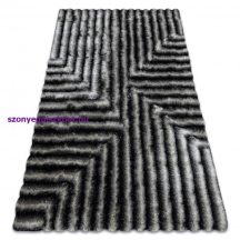   Modern FLIM 010-B3 shaggy szőnyeg, labirintus - черен / сив 80x150 cm