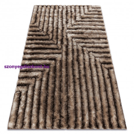 Modern FLIM 010-B7 shaggy szőnyeg, labirintus - barna 80x150 cm