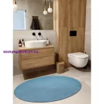Kab. Modern, mosható szőnyeg POSH kör shaggy, plüss, vastag, csúszásgátló, kék kör 60 cm