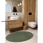 Kab. Modern, mosható szőnyeg POSH kör shaggy, plüss, vastag, csúszásgátló, zöld kör 80 cm