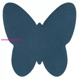   Kab. Modern mosható szőnyeg SHAPE 3150 Pillangó shaggy - kék plüss, csúszásgátló 80x80 cm