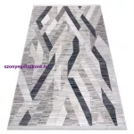 Kab. Modern REBEC szőnyeg rojt 51166B Geometriai - két szintű gyapjú sötétkék / krém 80x150 cm