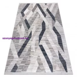   Kab. Modern REBEC szőnyeg rojt 51166B Geometriai - két szintű gyapjú sötétkék / krém 80x150 cm