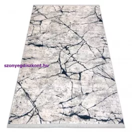   Kab. Modern REBEC szőnyeg rojt 51184A Márvány  - két szintű gyapjú krém / sötétkék 80x150 cm