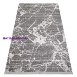 Kab. Modern REBEC szőnyeg rojt 51186B Márvány  - két szintű gyapjú krém / szürke 80x150 cm
