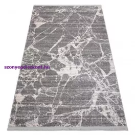   Kab. Modern REBEC szőnyeg rojt 51186B Márvány  - két szintű gyapjú krém / szürke 80x150 cm