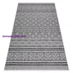 Kab. Fonott sizal szőnyeg SION Cikcakk, gyémánt Boho 22168 lapos szövött fekete / ecru 120x170 cm