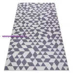 Kab. Fonott sizal szőnyeg SION Geometriai, háromszögek 22373 lapos szövött ecru / kék / rózsaszín 120x170 cm