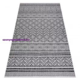   Kab. Fonott sizal szőnyeg SION Cikcakk, gyémánt Boho 22168 lapos szövött fekete / ecru 140x190 cm