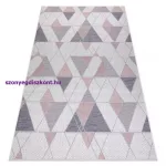 Kab. Fonott sizal szőnyeg SION Geometriai, háromszögek 3006 lapos szövött ecru / rózsaszín 140x190 cm