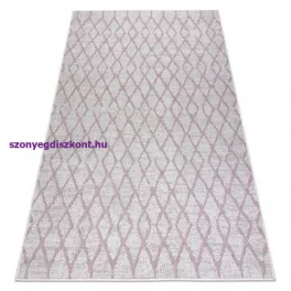   Kab. Fonott sizal szőnyeg SION 22129 lapos szövött ecru / rózsaszín 160x220 cm
