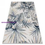 Kab. Szőnyeg BOTANIC 65265 Monstera levelek lapos szőtt - ekrü 117x170 cm