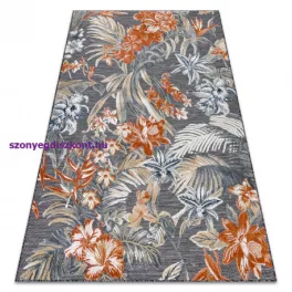   Kab. Szőnyeg BOTANIC 65262 Virágok, lapos szőtt - fekete 137x190 cm