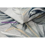 Kab. Szőnyeg BOTANIC 65265 Monstera levelek lapos szőtt - szürke 157x220 cm