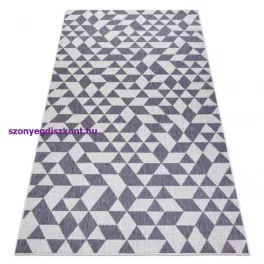   Kab. Fonott sizal szőnyeg SION Geometriai, háromszögek 22373 lapos szövött ecru / kék / rózsaszín 160x220 cm